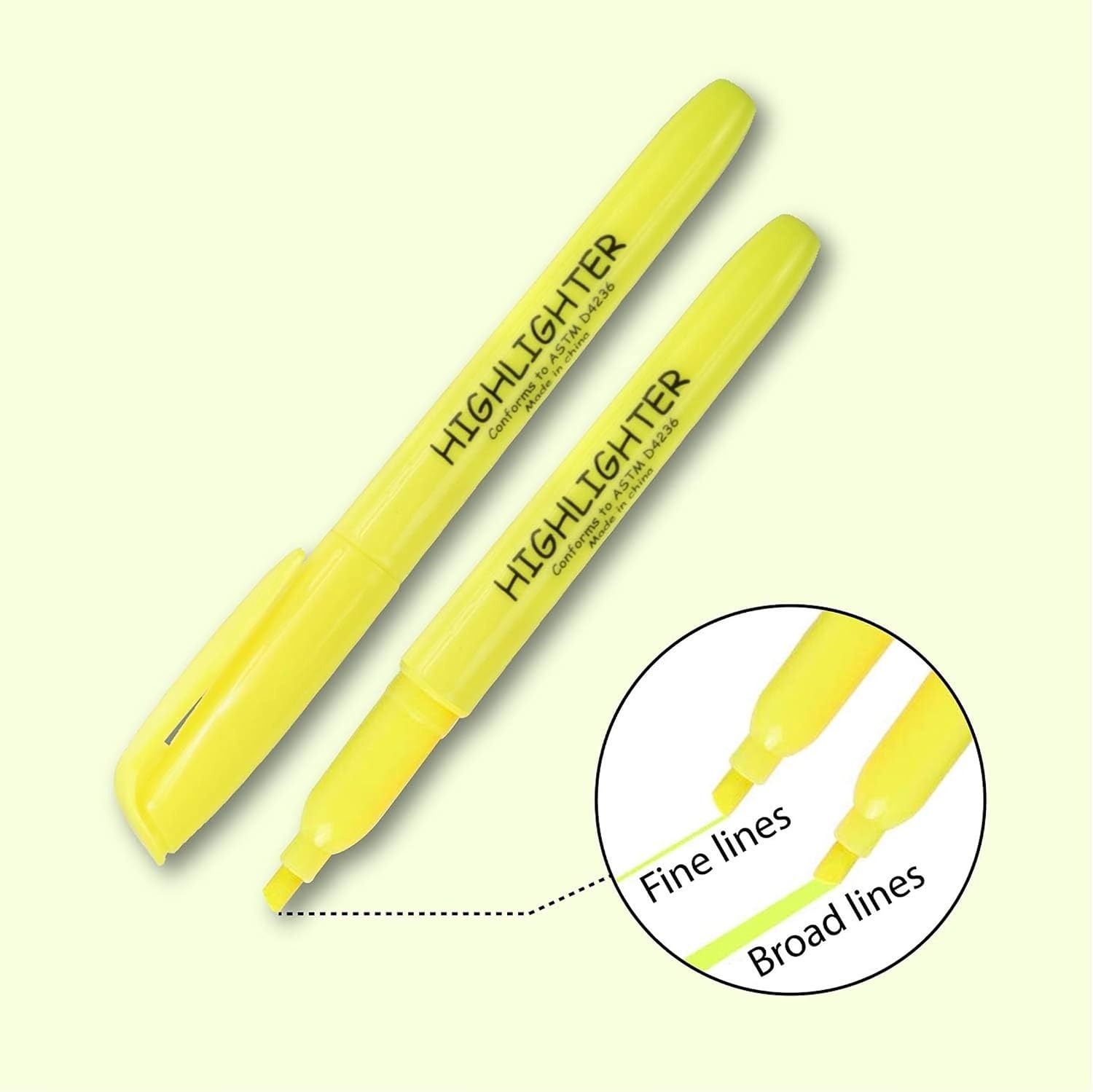 Trail maker Bulk Highlighters (300 Count) – Orange, Yellow & Green Bright Highlighter Set | School & Classroom Supplies Bulk Pack for Teachers, Students, Kids & Office Use (100 Packs of 3 Colors)(Yellow)