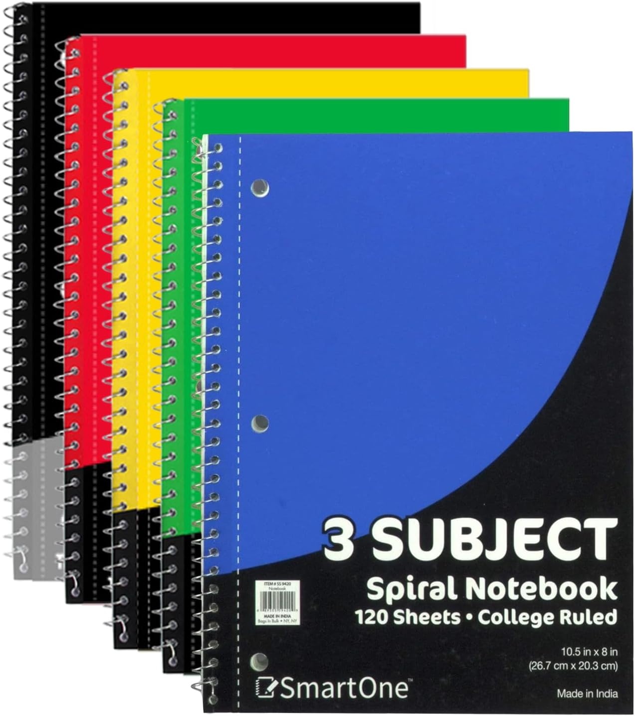 Trail maker 20 Bulk 3 Subject Notebooks College Ruled | 3 Subject Spiral Notebooks for Kids, School Students, 240 Pages for Note Taking and Journaling – Bulk School, Office Supplies Pack