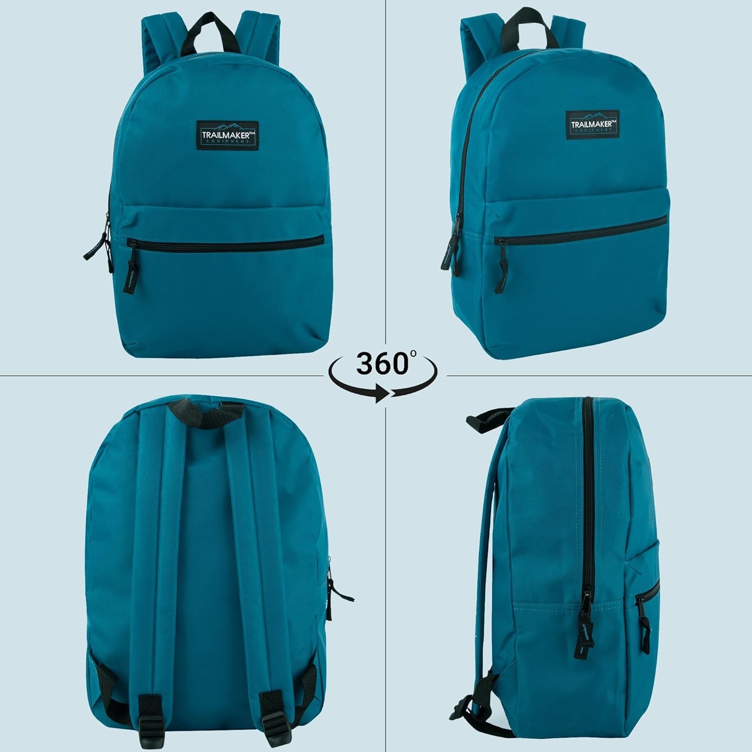 Trail maker Classic 17 inch Backpacks with Adjustable Padded Straps | School Backpacks for Girls, Boys (Green)(Blue)