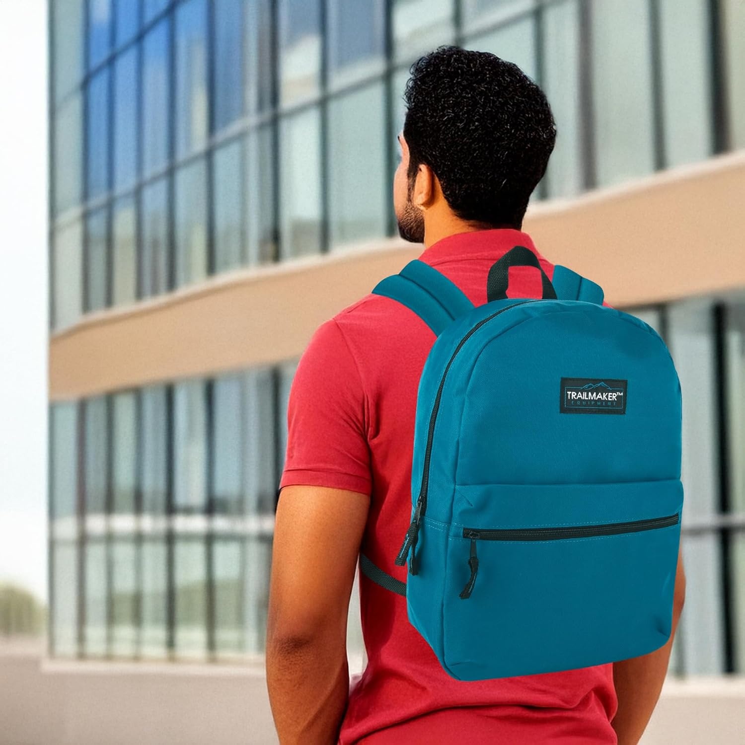 Trail maker Classic 17 inch Backpacks with Adjustable Padded Straps | School Backpacks for Girls, Boys (Green)(Blue)