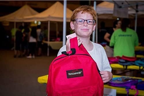 Trail maker 24 Pack 17 Inch Backpacks in Bulk Backpacks for Boys, Girls, School, and Homeless Donation(Red)