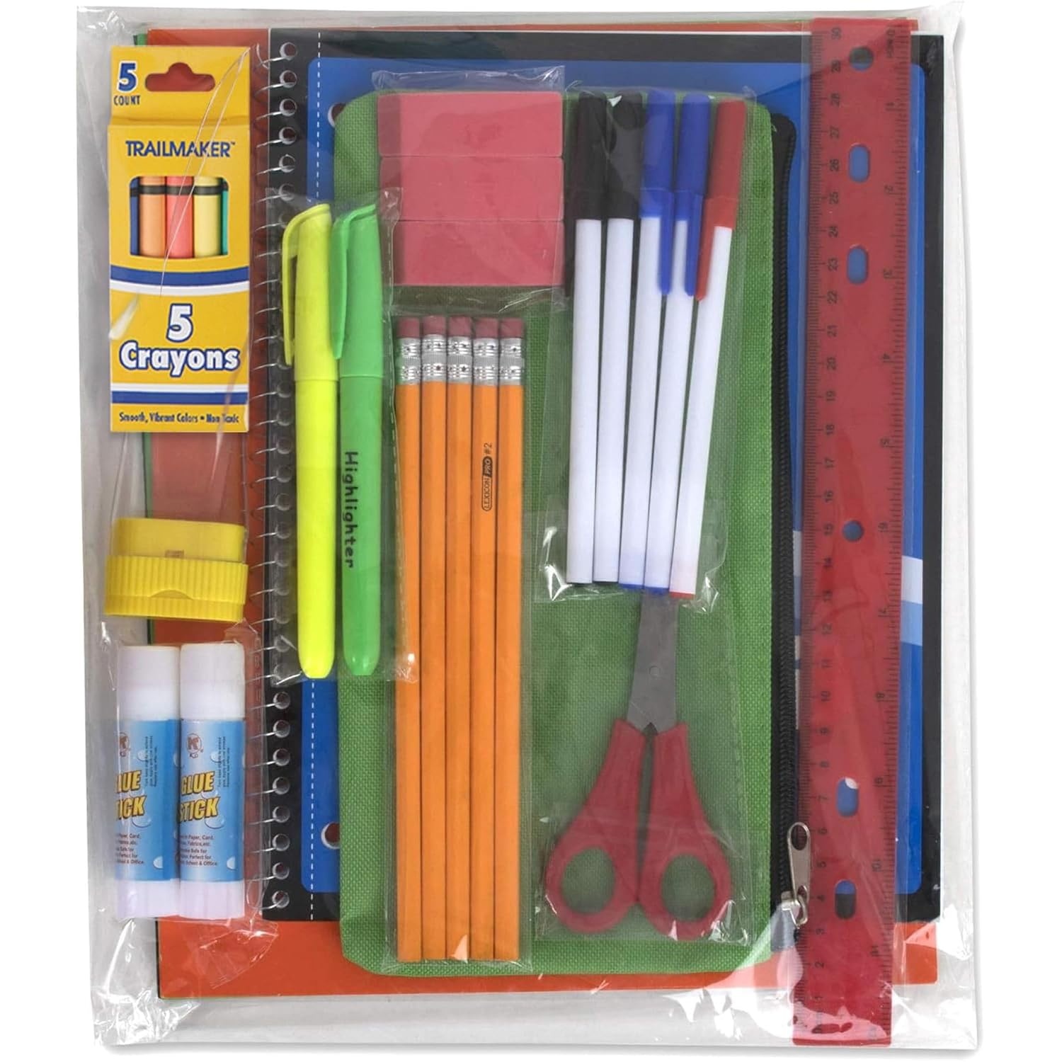 12 Pack of 30 Piece Sets Bulk School Supplies Kits for Girls, Boys Back to School Supplies Box Bundle Pack for Kids Kindergarten, Elementary Includes Notebook, Folders, Pens, Pencils, and More