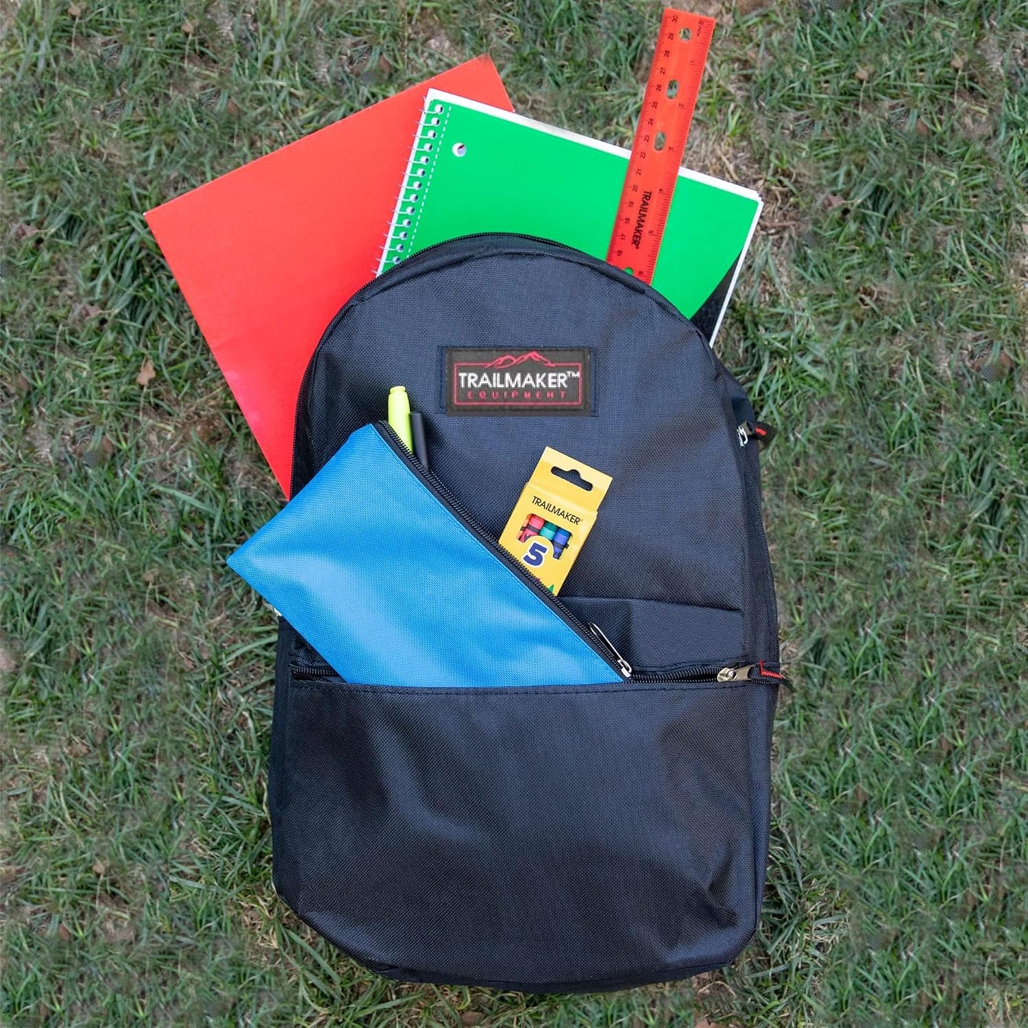 24 Pack Bulk Backpacks with School Supplies for Kids – Trailmaker Wholesale Backpack and School Supplies Kits(Assorted Colors Pack)