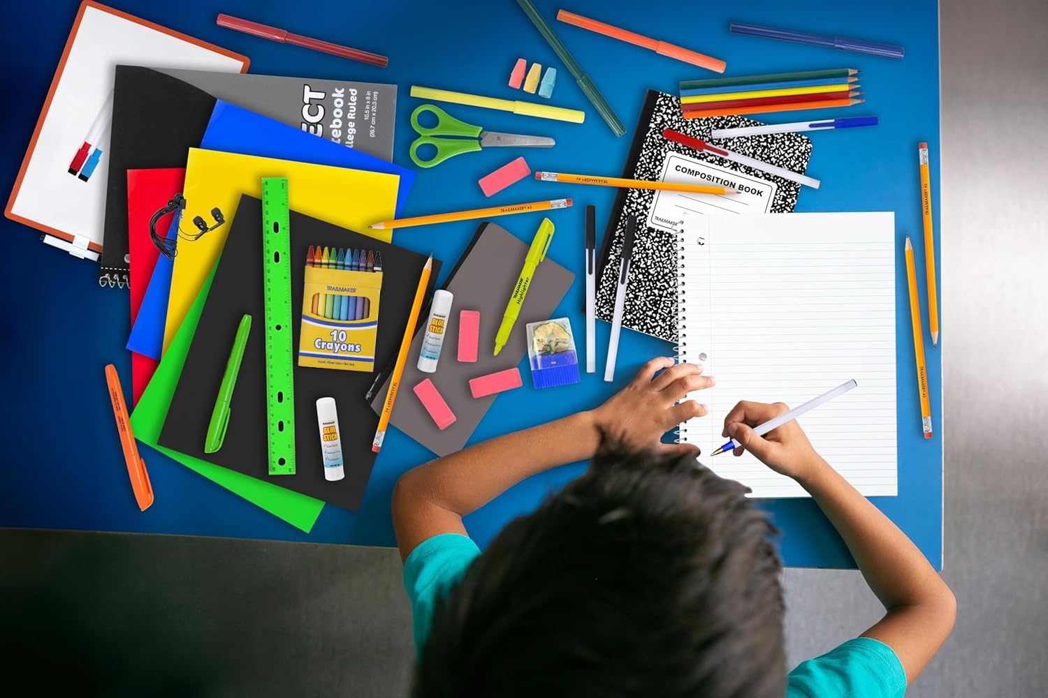 Bulk Elementary School Supply Kits, 12 Packs of 45 Piece Wholesale School Supplies for Kids Includes Folders Notebooks Pencils Pens and Much More 