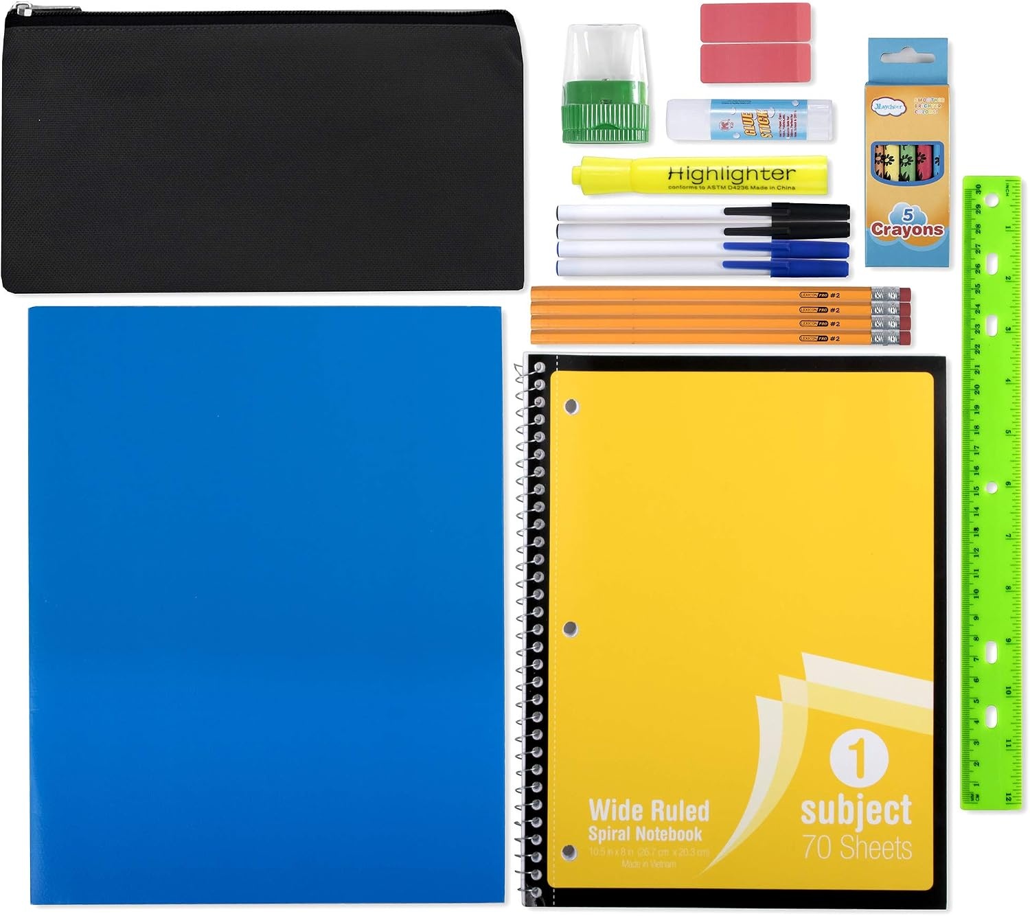 24 Pack Bulk Backpacks with School Supplies for Kids – Trailmaker Wholesale Backpack and School Supplies Kits(Girls Colors Pack)