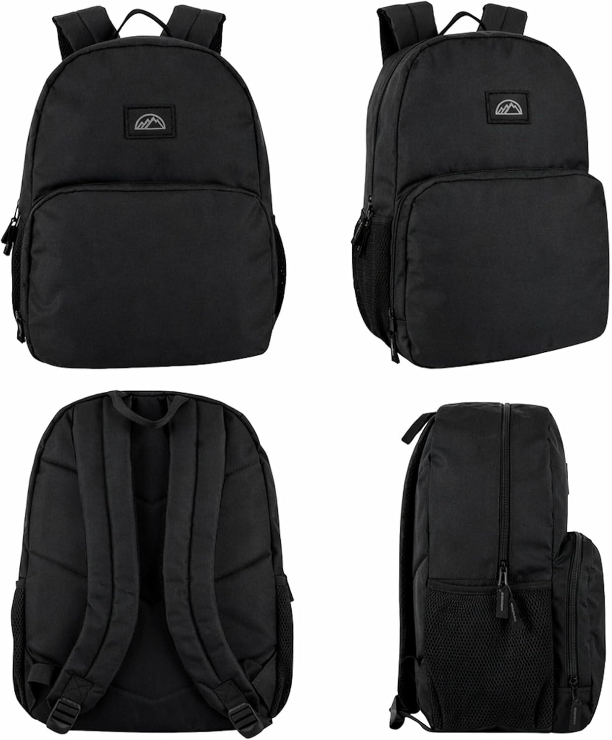 Summit Ridge 17 Inch Laptop Backpacks 24 Pack, Large Pockets, Mesh Shoulder Straps for Travel, Commute((24 Pack) Black)