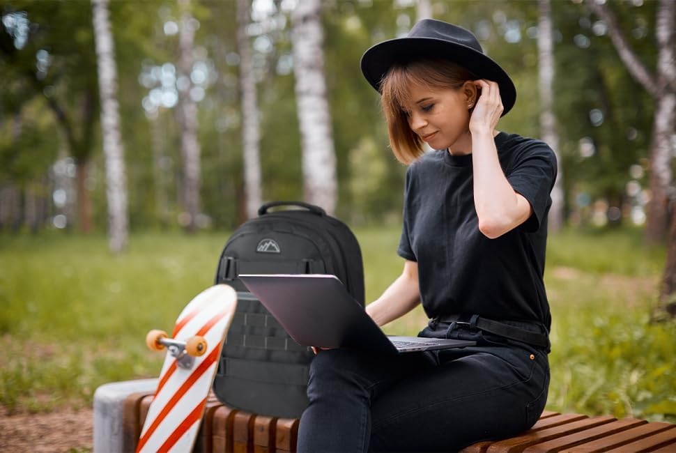 Trail maker 24 Pack Bulk 18.5 Inch Heavy Duty Dual Compartment Laptop Backpacks with Skateboard Straps for Homeless Adults (Heather Gray)(All Black Pack)