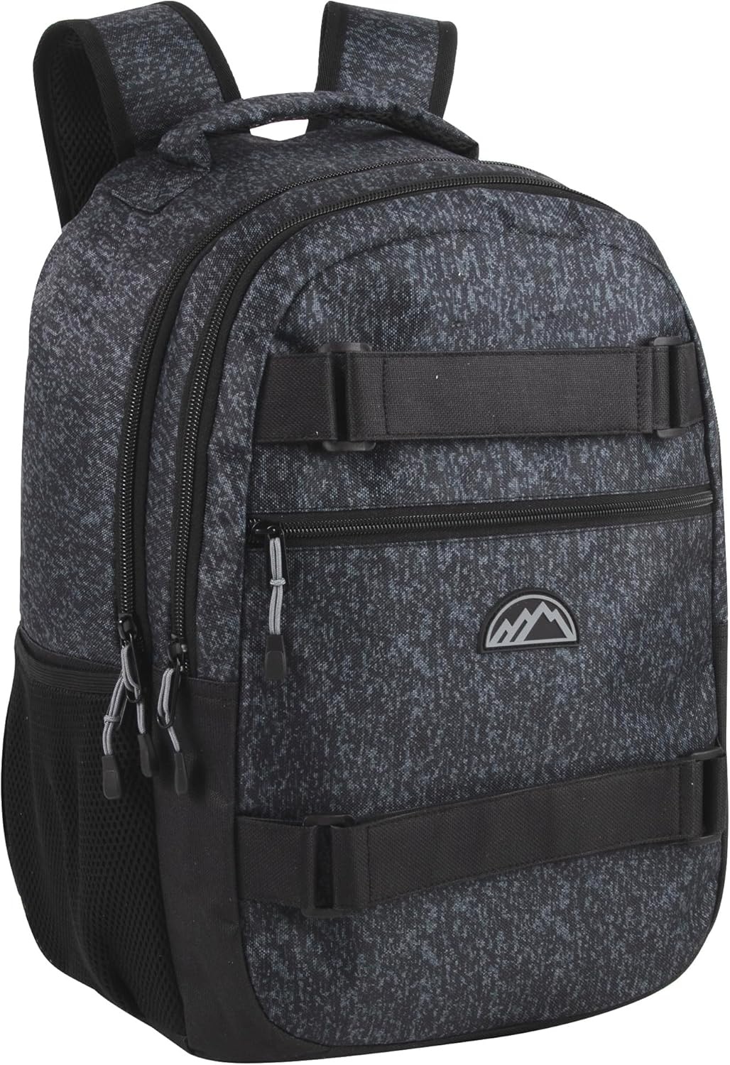 Trail maker 24 Pack Bulk 18.5 Inch Heavy Duty Dual Compartment Laptop Backpacks with Skateboard Straps for Homeless Adults (Heather Gray)(Heather Gray Pack)