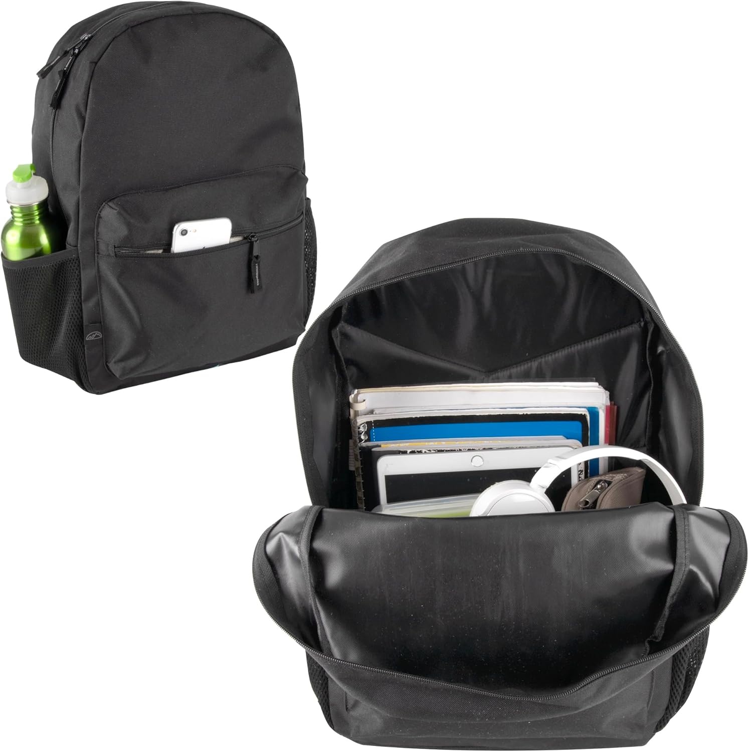 Summit Ridge 24 Pack 17 Inch Laptop Backpacks, Padded Air Mesh Shoulder Straps, Multiple Pockets for Commute, Travel((24 Pack) Black)