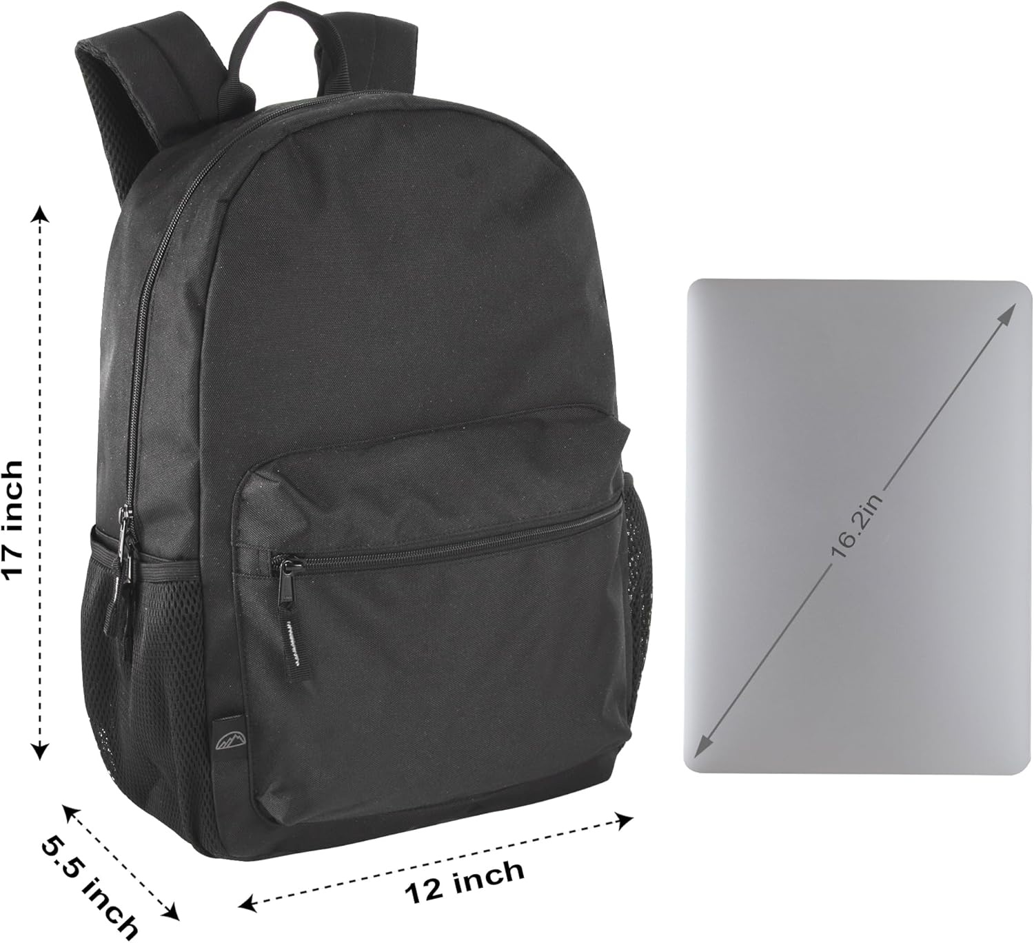 Summit Ridge 24 Pack 17 Inch Laptop Backpacks, Padded Air Mesh Shoulder Straps, Multiple Pockets for Commute, Travel((24 Pack) Black)