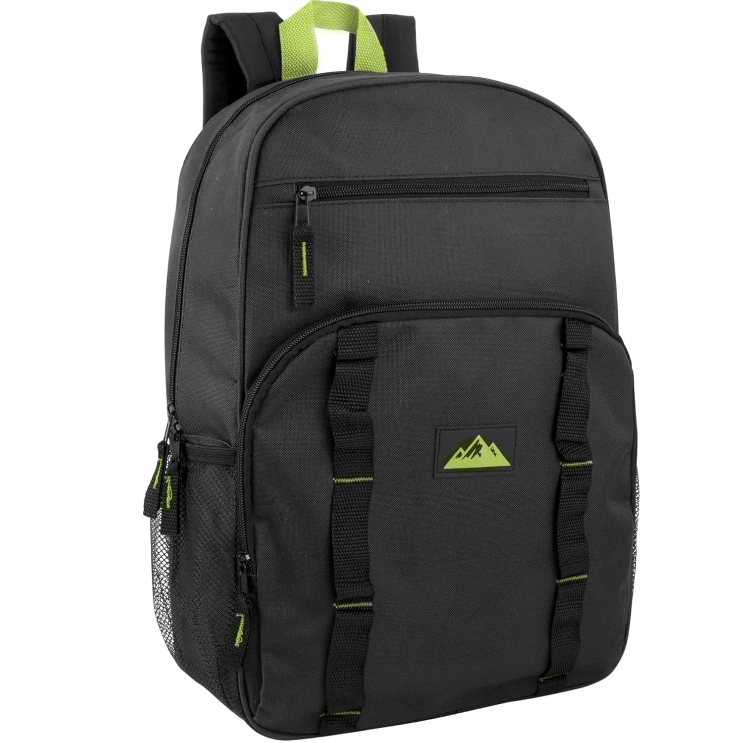 Trail maker 24 Pack Multicolor Mesh Side Pocket 17 Inch Backpacks, Padded Shoulder Straps for Travel, Commute((24 Pack) Assorted Dark Colors)