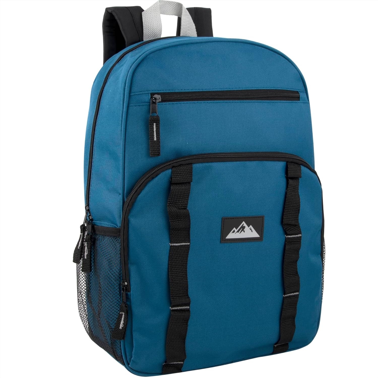 Trail maker 24 Pack Multicolor Mesh Side Pocket 17 Inch Backpacks, Padded Shoulder Straps for Travel, Commute((24 Pack) Assorted Dark Colors)