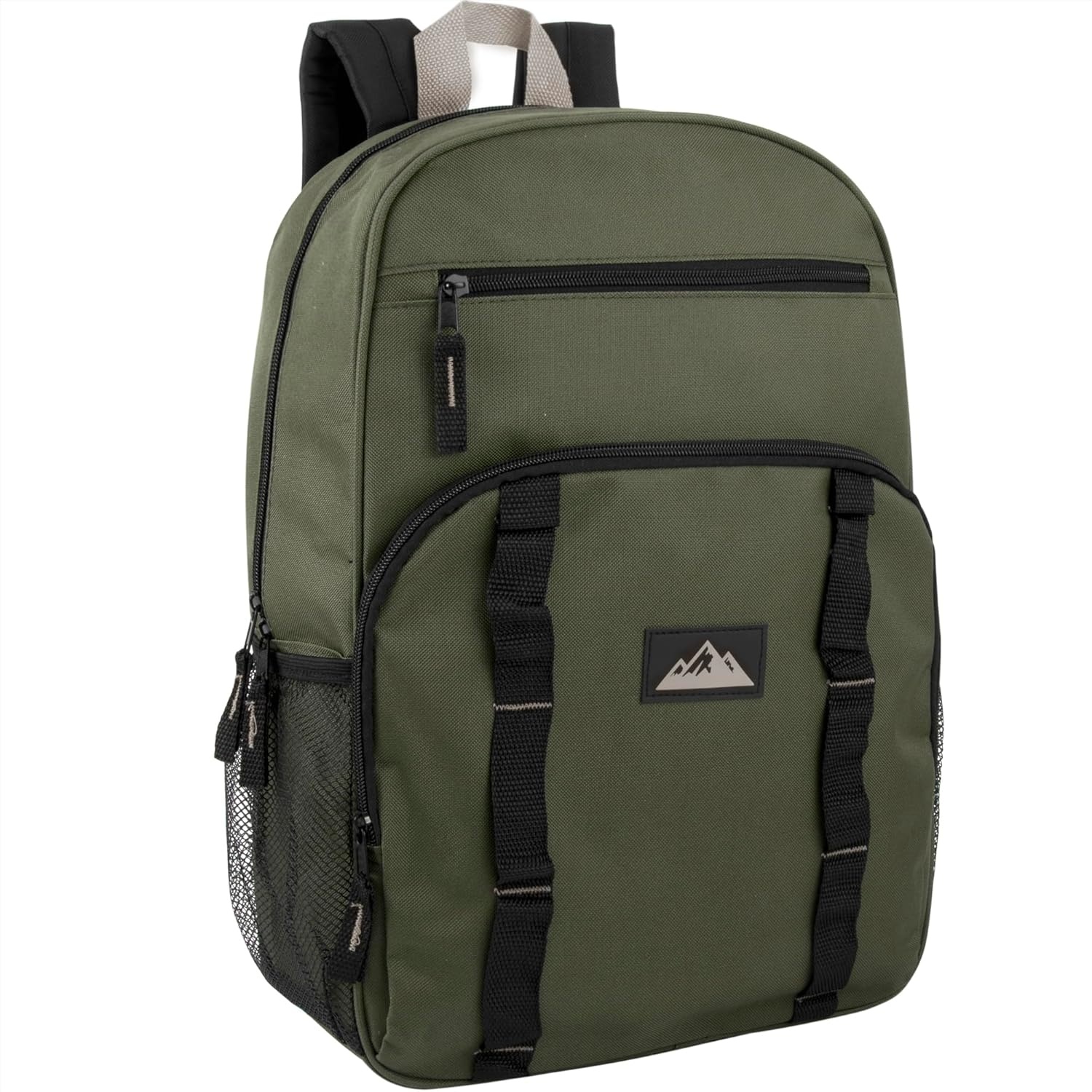 Trail maker 24 Pack Multicolor Mesh Side Pocket 17 Inch Backpacks, Padded Shoulder Straps for Travel, Commute((24 Pack) Assorted Dark Colors)