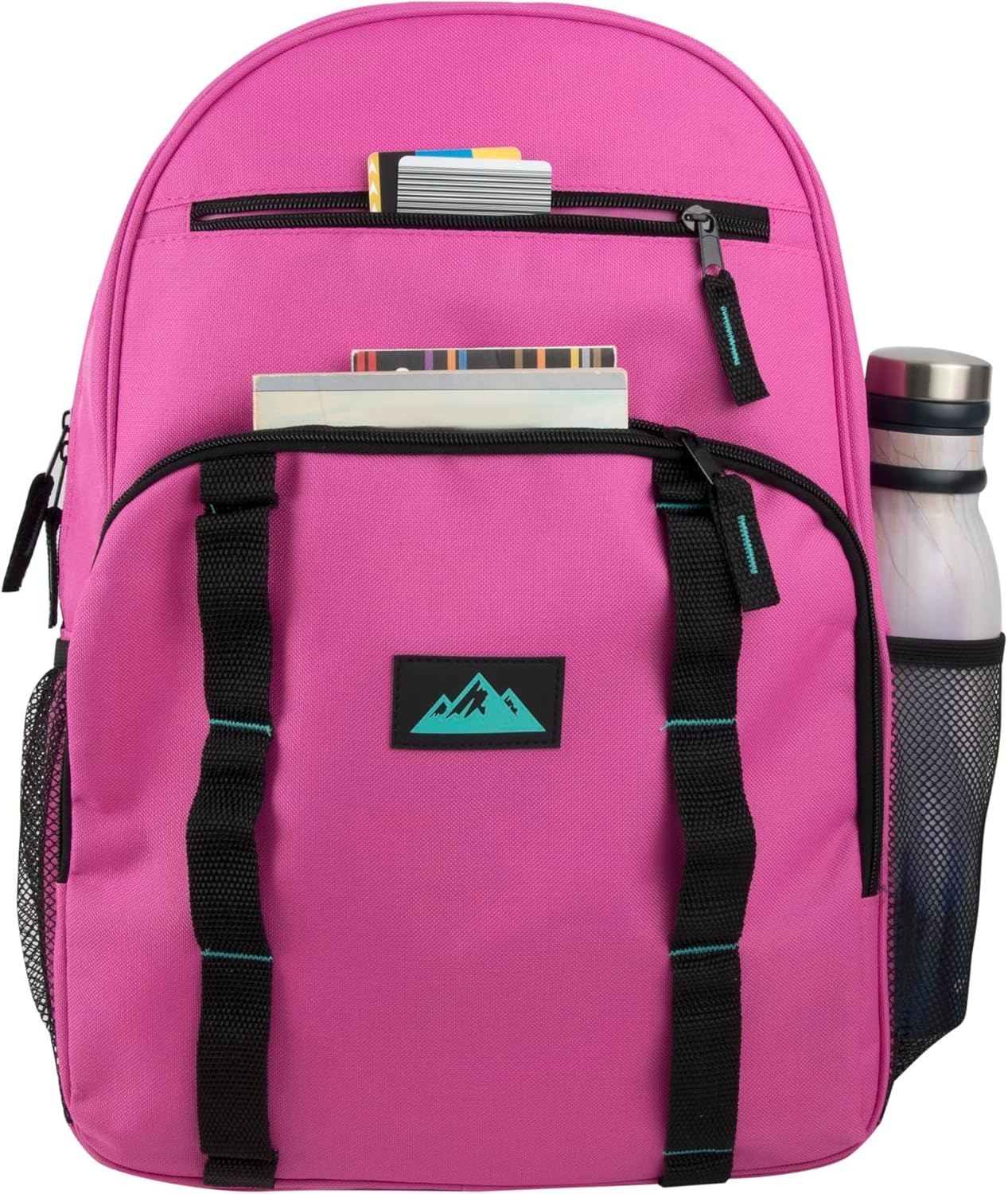 Trail maker 24 Pack Multicolor Mesh Side Pocket 17 Inch Backpacks, Padded Shoulder Straps for Travel, Commute((24 Pack) Assorted Pastel Colors)